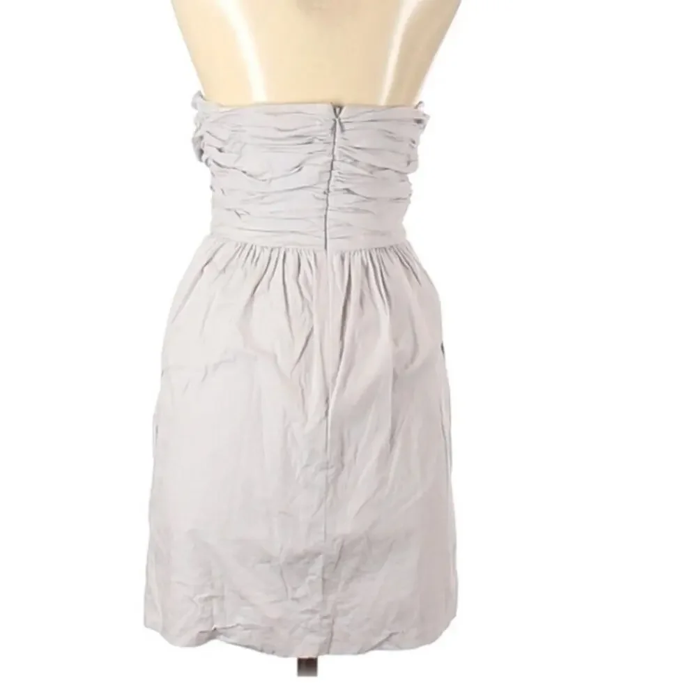 J Crew Grey Strapless Mini Cocktail Dress Formal Womens 0 Bridesmaid Classic